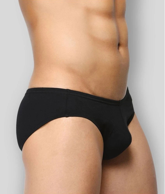 BASIICS By La Intimo - Black Cotton Mens Briefs ( Pack of 2 ) - S