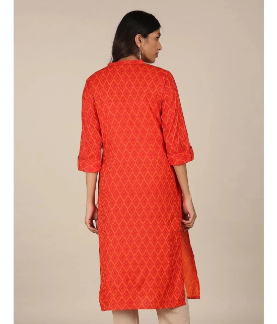 Karigari - Straight Rayon Orange Womens Kurti ( Pack of 1 ) - None