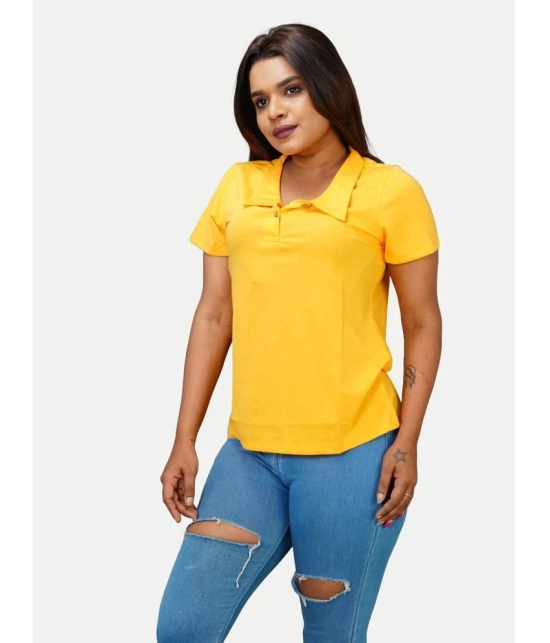 Radprix Yellow Cotton Blend Regular Fit Womens T-Shirt ( Pack of 1 ) - None