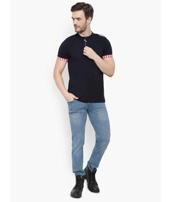 Glito - Navy Cotton Blend Regular Fit Mens T-Shirt ( Pack of 1 ) - None