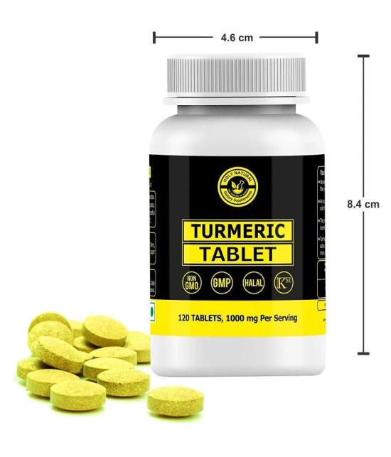 Holy Natural Turmeric Tablet - 120 Tab 1000 mg Vitamins Tablets