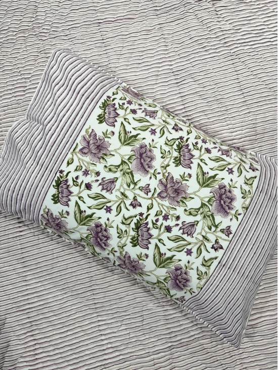 Hand Block Cotton Bedsheet | Sage Bedsheet-King