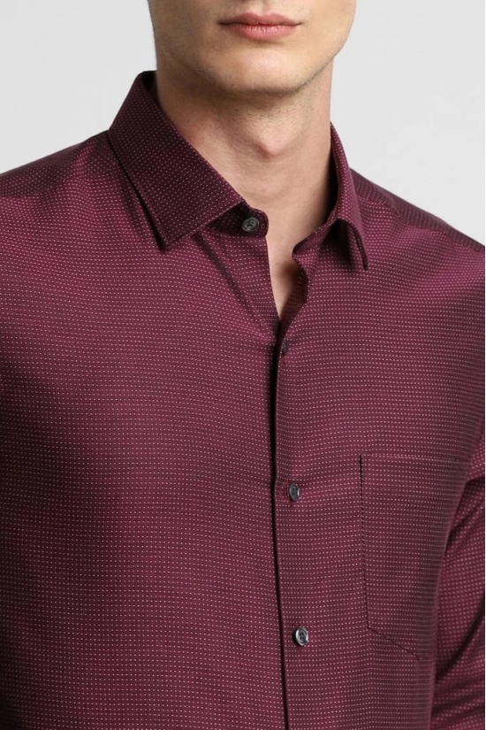 Men Purple Slim Fit Formal Full Sleeves Formal Shirt