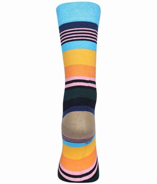 Dollar - Cotton Mens Striped Blue Full Length Socks ( Pack of 5 ) - Blue