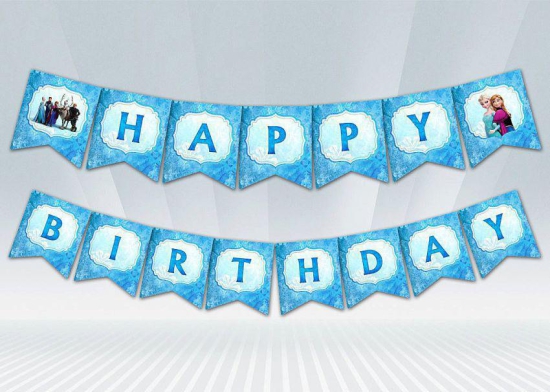 Party Propz FROZEN THEME HAPPY BIRTHDAY BANNER/ FROZEN PARTY SUPPLIES