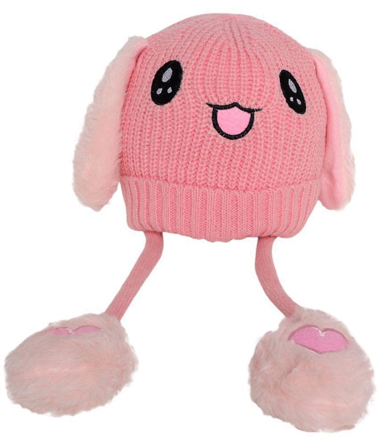 Zacharias Boy & Girl Winter Woolen Rabbit Moving Ear Cap (Free Size_Pack of 1) - None