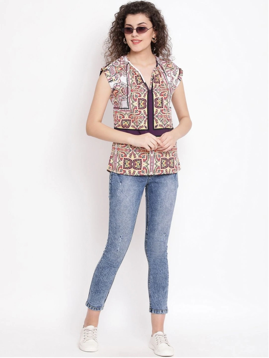 Oxolloxo Women Beige & Pink Printed Top