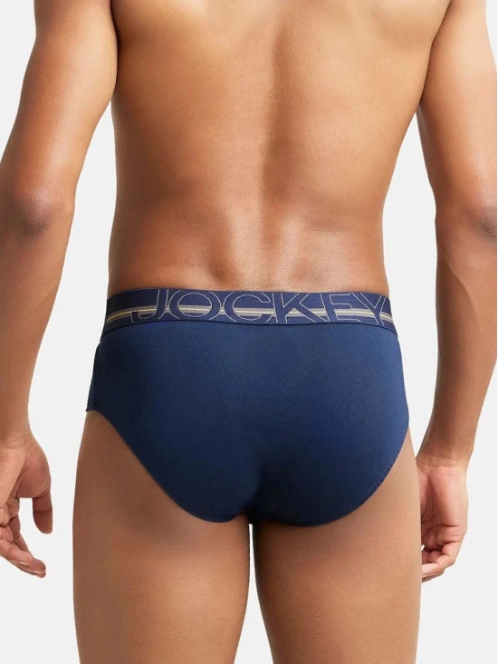 Jockey US14 Men Super Combed Cotton Solid Brief with Ultrasoft Waistband - Navy - None