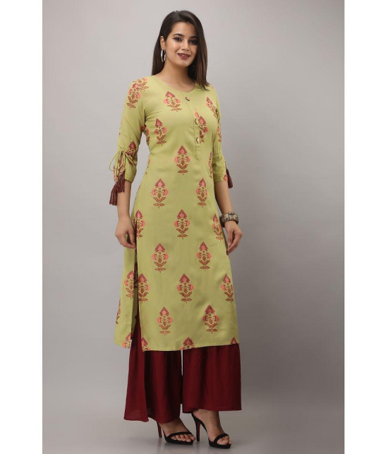 MAUKA - Green Straight Rayon Women's Stitched Salwar Suit ( Pack of 1 ) - None