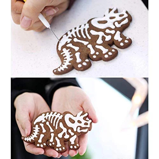 NIDY® Dinosaur Fossil PVC Cream Chocolate Decoration Molds Cookie Making Stamps -Set of 3 Pieces