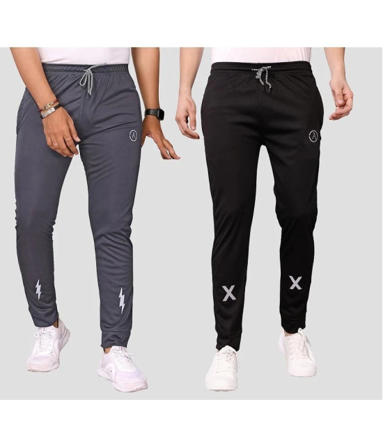 Anand Multicolor Lycra Mens Joggers ( Pack of 2 ) - None