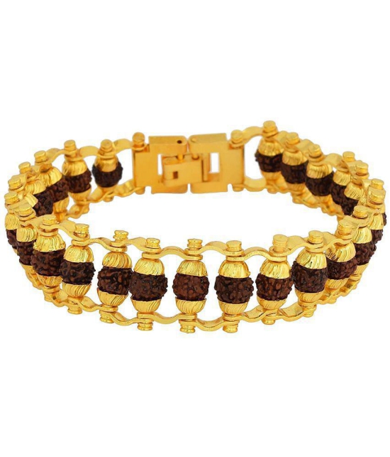 PAYSTORE Gold Plated Beaded Rudraksha Bracelet for Men - None