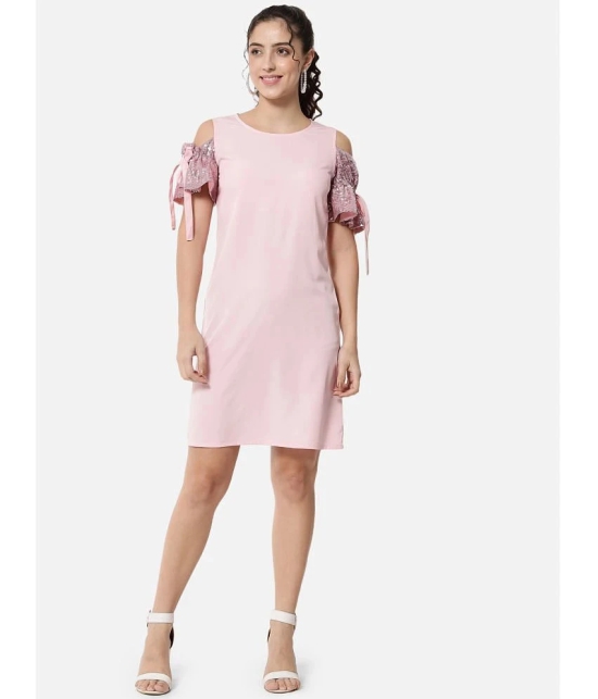 ALL WAYS YOU Crepe Solid Above Knee Womens Shirt Dress - Pink ( Pack of 1 ) - None