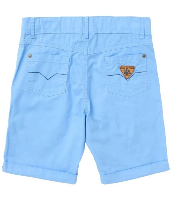 Cub McPaws Boys Regular Fit Sky Blue Fashion Shorts|Cotton | 4 - 12 Years - None