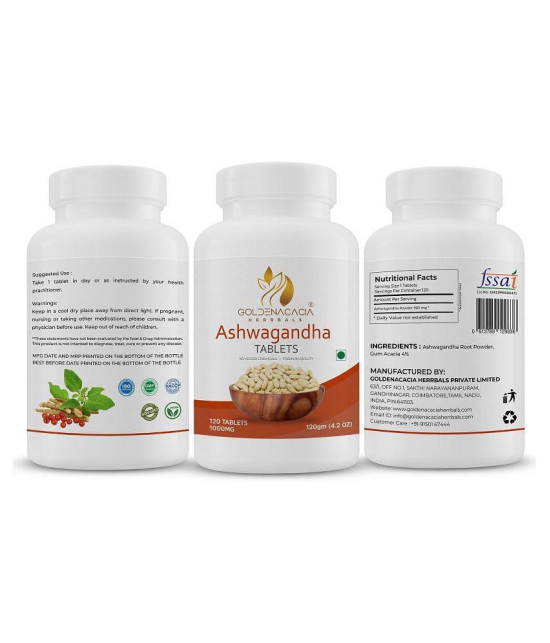 GOLDENACACIA HERRBALS Ashwagandha 1000mg 120 Tablets Tablets 1 mg