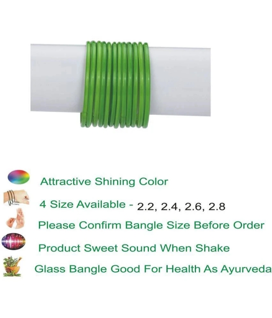 Somil Green Bangle Set ( Pack of 12 ) - None