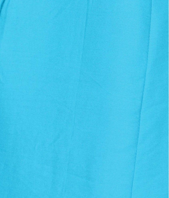 Sttoffa - Turquoise Rayon Flared Women's Palazzos ( Pack of 1 ) - None