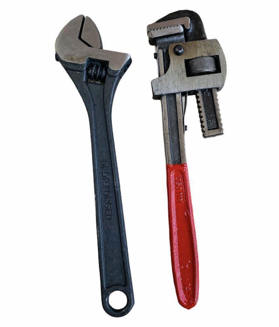 Manvi-Hand Tool Socket Wrench Perfect Combo Heavy Duty 14inch Pipe Wrench & 12inch Adjustable Wrench