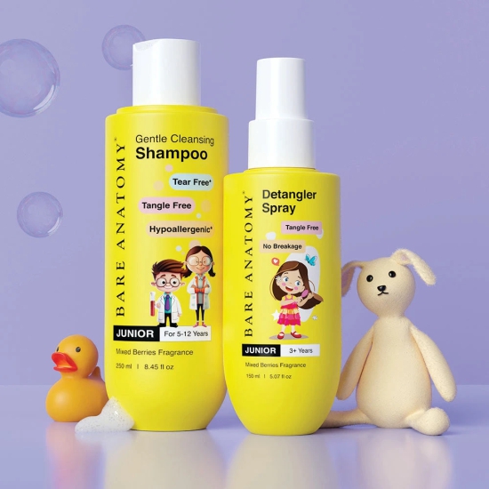 Gentle Detangling Kit for 3+ Years Kids | Kid's Shampoo & Spray