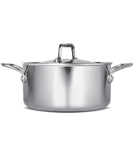 MILTON Pro Cook Triply Stainless Steel Casserole with Lid, 20 cm / 3 Litre- Silver - Silver