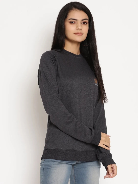 Women Wanderer Black Solid Sweatshirt-XXL