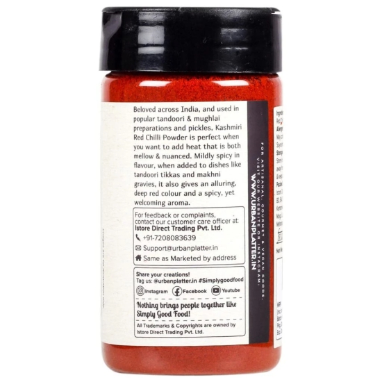 Urban Platter Kashmiri Red Chilli Powder, 100g (Medium Hot | Aromatic | Additive Free)