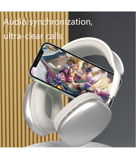 OLIVEOPS P9 Silver Headphones Bluetooth Bluetooth Headphone On Ear 4 Hours Playback Active Noise cancellation IPX4(Splash & Sweat Proof) Silver