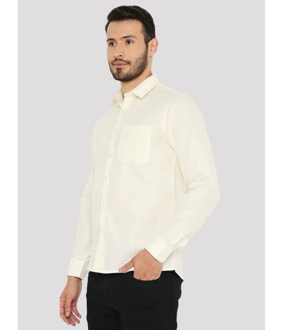 Maharaja Cotton Blend Slim Fit Solids Full Sleeves Mens Casual Shirt - Yellow ( Pack of 1 ) - None