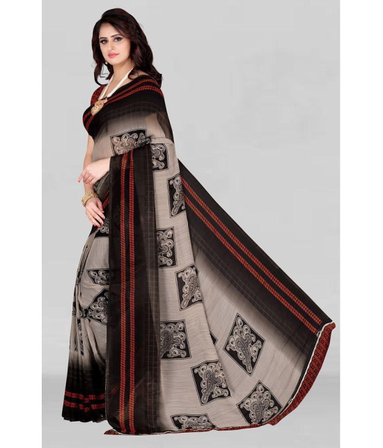 LEELAVATI - Brown Georgette Saree With Blouse Piece ( Pack of 1 ) - Brown