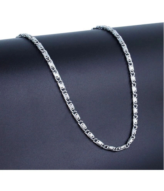 FASHION FRILL - Silver Plated Stainless Steel Chain ( Pack of 1 ) - None