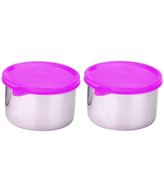 Oliveware - Steel Red Food Container ( Set of 2 ) - Purple