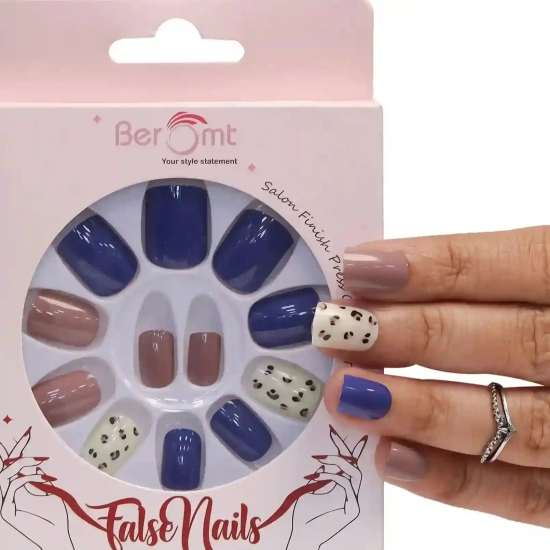 PRINTED BUTTERFLY NAILS- (NAIL KIT INCLUDED)-Blue