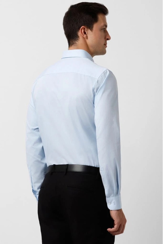 Men Light Blue Slim Fit Formal Full Sleeves Formal Shirt