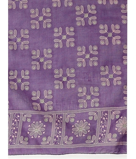 Stylum Rayon Printed Anarkali Womens Kurti with Dupatta - Purple ( Pack of 1 ) - None