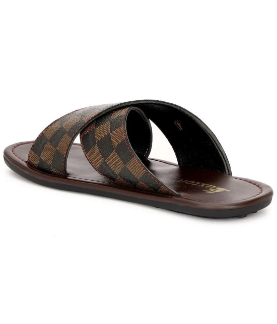 Buxton Brown Mens Leather Slipper - None