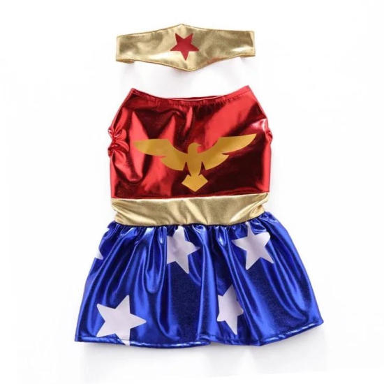 Dog Clothes| Wonder Woman Pet Costume | Sizes and Colours Available| Claws N Paws-XS