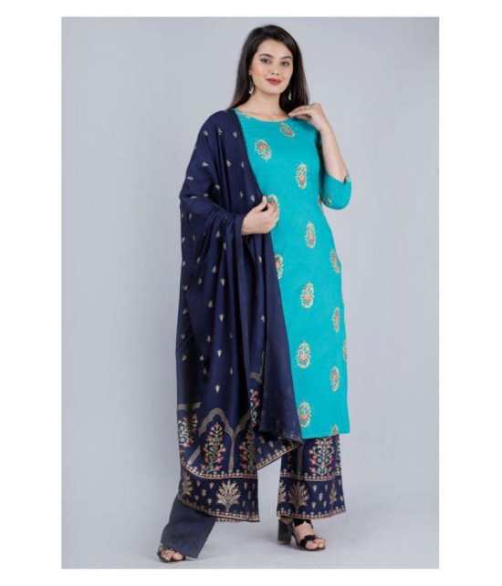 MAUKA Rayon Kurti With Palazzo - Stitched Suit - XS