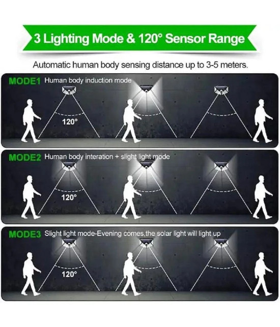 18-ENTERPRISE Solar Rechargable Light Outdoor 100 LEDs Solar Motion Sensor Light with Solar Panel and 3 Modes with IP65 Protection, Waterproof and Dustproof with Wide Angle Lighting (1). - B