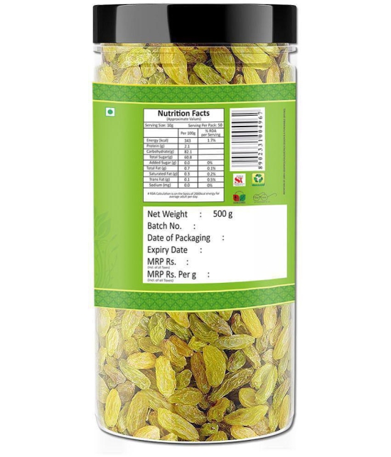 YUM YUM Premium 1 kg Dried Raisins Kishmish Dry Fruits(Pack of 2 -500g Jar Each)