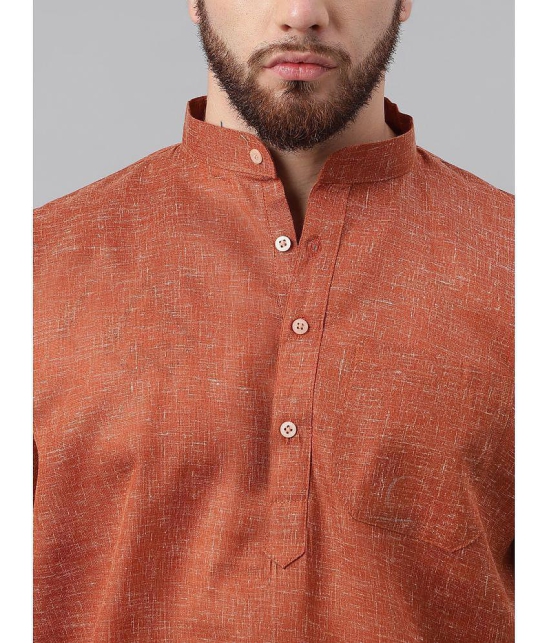 KLOSET By RIAG - Brown Cotton Men's Shirt Style Kurta ( Pack of 1 ) - None