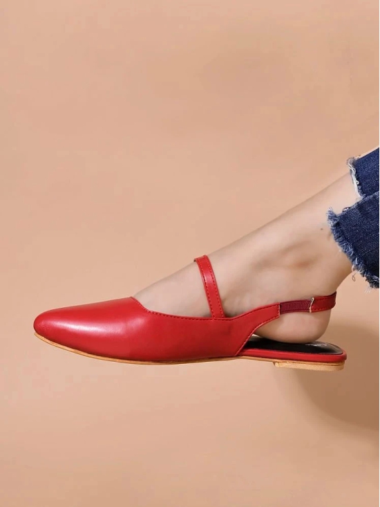 Shoetopia Red Womens Flats - None