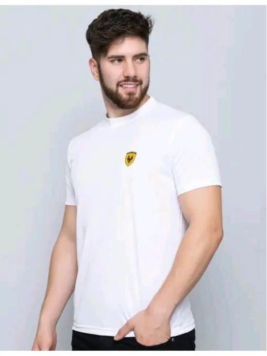 Whyme Fashion Polyester Regular Fit Solid Half Sleeves Mens Round T-Shirt - White ( Pack of 1 ) - None