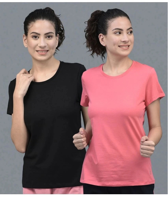 Dollar Multicolor Cotton Blend Regular Fit Womens T-Shirt ( Pack of 2 ) - None