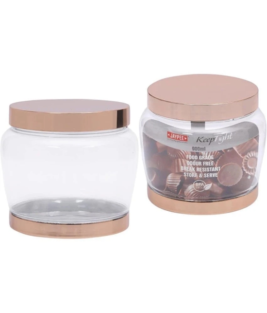 Jaypee Keep Tight Jars Plastic Copper Cookie Container ( Set of 2 ) - Copper