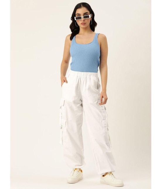 Bene Kleed - White Cotton Loose Women''s Cargo Pants ( Pack of 1 ) - None