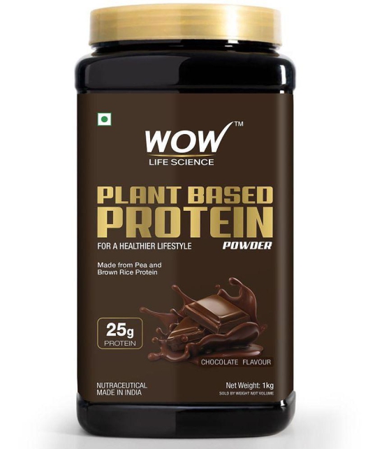 WOW Life Science Plant Protein Powder - Made From Pea & Brown Rice Protein - Chocolate Flavour