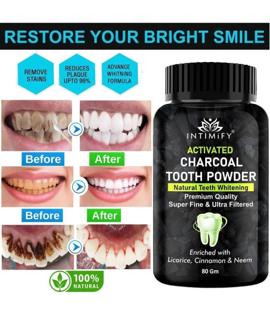 Intimify Activated Charcoal Teeth Whitening Powder For Natural Teeth Whitening, 100 Gms