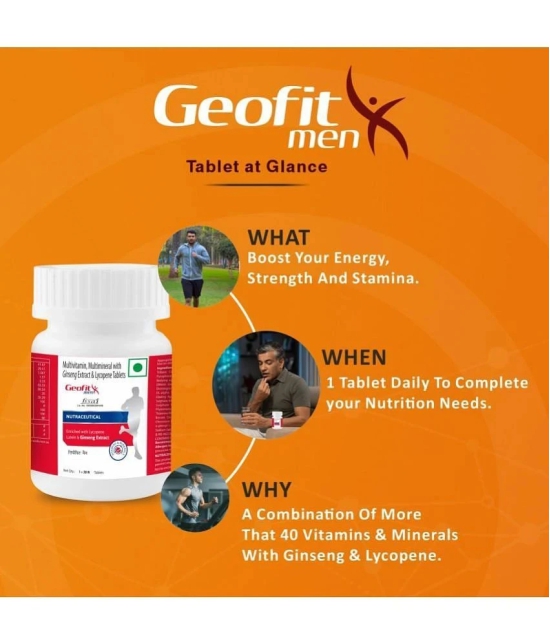 GEOFIT Multivitamin Tablets for Men with Ginseng Extract Pack of 1 (30 Tablets)