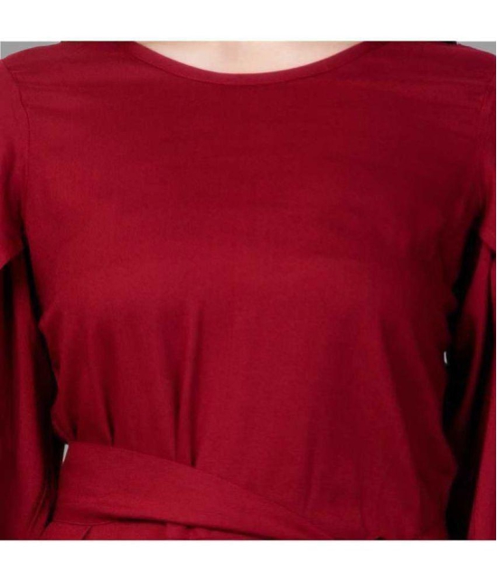 Smien - Maroon Rayon Women's Tunic ( Pack of 1 ) - None