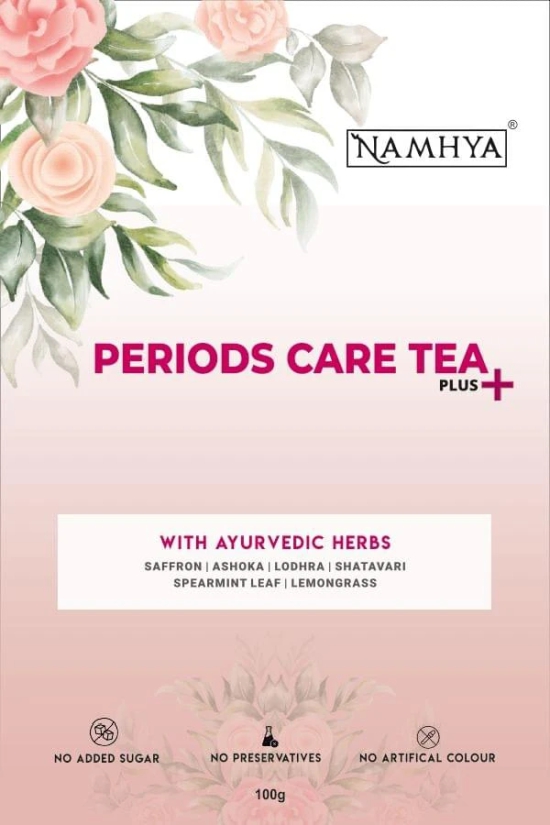 NAMHYA Periods Care Tea Plus+ with Natural Ayurvedic Herbs for Hormonal Balance and Pain Free Periods (100g)